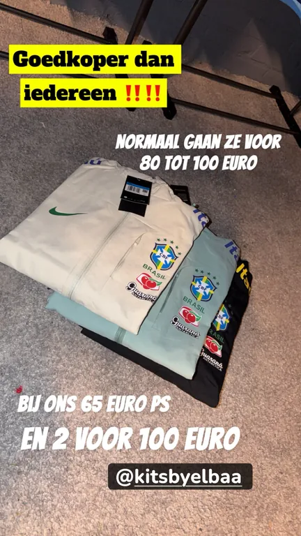 Voetbalshirt van KitsByElbaa in het echt